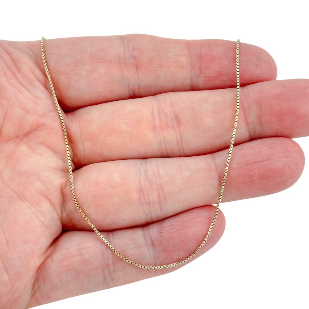 Vintage Italy Gold-Tone Sterling Silver 925 Box Chain Necklace 19"
